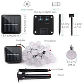 cheap Solar String Lights-Solar String Lights LED Outdoor Lights 6.5m 30 LEDs Set Mounting Bracket Warm White Wedding Party Holiday Patio Garden 3V