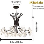 voordelige Kroonluchters-13/19 gehoord moderne vuurwerk kroonluchter g4 lamp cap crystal paardebloem art kroonluchter plafondlamp in woonkamer slaapkamer en eetkamer