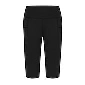 cheap Yoga Leggings &amp; Tights-Women&#039;s Yoga Pants Side Pockets Butt Lift Tummy Control High Waist Pilates Gym Workout Running Capri Leggings Bottoms Solid Color Black White Dark Navy Sports Activewear High Elasticity Skinny