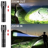 billige Campinglys-led taktisk lommelykt t6 superlys bærbar lommelykt i aluminiumslegering usb oppladbar utendørs camping taktisk blitslys