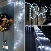 cheap Solar String Lights-Solar Rope Lights Outdoor Waterproof String Lights 12M 7M IP65 Rope Tube String Lights Outdoor Lighting Fairy Flexible Lights 50/100 LEDs For Garden Garland Yard Lawn Fence