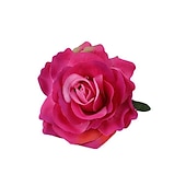 abordables Accessoires de coiffure-flocage tissu rose pinces à cheveux tissu cheveux accessoires riche rose pinces à cheveux mariage mode fleur pinces à cheveux bord clips