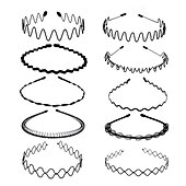 cheap Hair Styling Accessories-6PCS Metal Hair Bands Spring Wavy Hair Hoop Unisex Black Wavy Headband Slicked Back Headband Non Slip Sports Hairband for Women Men