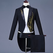 ieftine îmbrăcăminte-Retro / vintage Urlați 20 de ani Anii 1920 Σμόκιν Vârful lapel Gatsby Gangsteri Două Piese Bărbați Mascaradă Petrecere / Seara Petrecerea Burlăcițelor Adulți Geacă Pantaloni