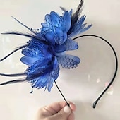 billige Coiffer-fascinators håndlaget kentucky derbyhatt brudehodeplagg fjærhodeplagg barnesceneforestilling fjærhodeplagg hårbøyle