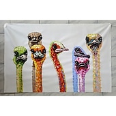 economico Quadri di animali-mintura fatto a mano struzzo aniamls pittura a olio su tela decorazione della parete di arte moderna immagine astratta per la decorazione domestica arrotolato senza cornice pittura non allungata
