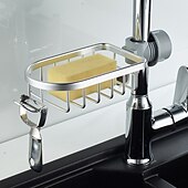 voordelige Kraanaccessoires-kraan opbergrek, gootsteen organisator voor zeep spons borstel scrubber gootsteen caddy organisator geschikt voor de meeste keukenkranen en badkamer kranen