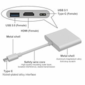 levne Kabely-LITBest USB 3.0 USB C Náboje 6 Přístavy OTG Rozbočovač USB s HDMI 1.4 USB 3.0 USB C USB 3.0*1 Dodávka energie Pro