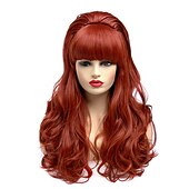 economico Parrucche storiche-Parrucche a Nido d&#039;Api Parrucca Lunga Ondulata Bionda con Frangia Grande Bouffant per Donne adatta per gli Anni &#039;80 o Festa Parrucche di Halloween