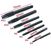 economico set di punte da trapano-7 pz/set m3-m12 rubinetto in acciaio ad alta velocità nero nitrurazione dritta scanalatura rubinetto trapano per metallo legno foro passante utensile manuale