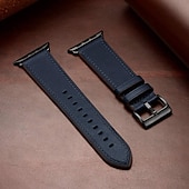 cheap Apple Watch Bands-Compatible with Apple Watch band 38mm 40mm 41mm 42mm 44mm 45mm 49mm Metal Clasp Luxury Adjustable Genuine Leather Strap Replacement Wristband for iwatch Ultra 2 Series 9 8 7 SE 6 5 4 3 2 1
