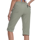 baratos Calças e Calções-Mulheres Calça Cargo Calças de Trilha Verão Ao ar livre Respirável Impermeável Secagem Rápida Leve Calças Capri Calças Com Cordão Bolso Com Zíper Cintura elástica Cinzento Escuro Preto Caça Pesca
