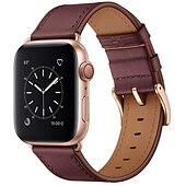 cheap Apple Watch Bands-Compatible with Apple Watch band 38mm 40mm 41mm 42mm 44mm 45mm 49mm Metal Clasp Luxury Adjustable Genuine Leather Strap Replacement Wristband for iwatch Ultra 2 Series 9 8 7 SE 6 5 4 3 2 1