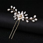 お買い得  ヘアスタイリングアクセサリー-韓国の花嫁手作りパールクリスタルヘアピンピンU字型クリップ結婚式の頭飾りヘアアクセサリー
