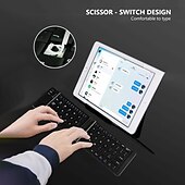 abordables Claviers-mini clavier pliant bluetooth sans fil clavier sans fil pliable pour ios/android/windows ipad tablette téléphone