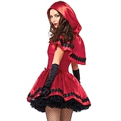 tanie Stroje damskie-Kostiumy filmowe i telewizyjne Czerwony Kapturek Halloween Sukienka Kostium Cosplay Strój karnawałowy Kostiumy filmowe i telewizyjne Cosplay Lolita Dla dorosłych Damskie Święta Halloween Bal maskowy