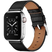 cheap Apple Watch Bands-Compatible with Apple Watch band 38mm 40mm 41mm 42mm 44mm 45mm 49mm Metal Clasp Luxury Adjustable Genuine Leather Strap Replacement Wristband for iwatch Ultra 2 Series 9 8 7 SE 6 5 4 3 2 1