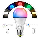 abordables Lumières intelligentes-Ampoule LED wifi intelligente 10w, 6 pièces, 4 pièces, 2 pièces, rgbcct, couleur changeante, a19 a60, variable, fonctionne avec alexa et google home sans hub