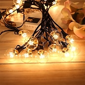 cheap Plug String Lights-Globe String Lights 15m/50FT 50LEDs G40 Outdoor Hanging Globe Patio Lights with 50 Clear Bulbs(2 Spare) UL Listed Connectable Backyard Lights for Indoor Outdoor Decor 50 Hanging Sockets E12 Base 5W Bulb Black