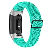 baratos Pulseiras de relógio Fitbit-Pulseira de Smartwatch Compatível com Fitbit Charge 4 / Charge 3 / Charge 3 SE Charge 5 Charge 2 Náilon Relógio inteligente Alça Entrançado Ajustável Respirável Loop Solo Substituição Pulseira