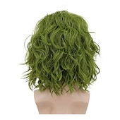 cheap Movie Character Wigs-Cosplay Wigs Green Curly Synthetic Hair Short Wigs Men's Wigs For Party