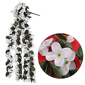 preiswerte Künstliche Pflanzen &amp; Blumen-Lebendiger künstlicher hängender Orchideenstrauß, Simulationsblumenrebe, violette hängende Blumenrebe, Wandbehang, Orchideen-Hängekorb, Blumenbalkon, Heimdekoration, Blumenwand für Hochzeit, Gartendekoration