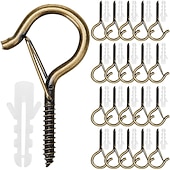זול אביזרי תאורה-20/50 יחידות q-hanger ווי בורג עבור אורות מחרוזת חיצונית עיצוב אבזם בטיחות ווי קולב שחרור קל שחרור קל חוט חוט ואורות פיות חג המולד בית אורות חג המולד מסיבת שנה חדשה מסיבת led פיות אורות בטיחות עיצוב