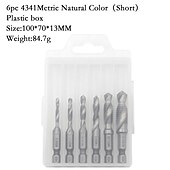 cheap Drill Bit Set-6pc HSS4341- Compound Tap Drill Bits Cobalt Taps Metric Combination Drill Bits 1/4 inch Hexagonal Quick-change Metal Drilling Tool