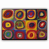 billiga Berömda målningar-handgjord handmålad oljemålning väggkonst wassily kandinsky abstrakt snideri målning heminredning dekor rullad duk utan ram osträckt
