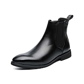 billiga Chelsea stövlar-chelsea boots i svart konstläder för män - perfekta för affärsmöten, formella evenemang och kvällskläder