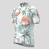 preiswerte Herrenbekleidungs-Sets-21Grams Herren Radtrikot mit Radhose kurz Trägern fahrradbekleidung set Kurzarm MTB Mountain Rennrad Grün Flamingo Blumen Pflanzen Fahhrad Sportkleidung 3D-Pad Atmungsaktiv Rasche Trocknung /