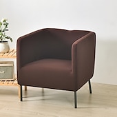 billiga Fåtöljskydd och armlöst stoltäckning-stretch fyrkantiga badkar stol vinröd slipcover sofföverdrag möbelskydd hög stretch 1 stycke soffa stolsöverdrag för vardagsrum slitstarkt spandex tyg icke glidtvättbar