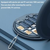 olcso Mobiltelefon-kábelek-1 csomag remax usb adapter kábel átalakító tárolódoboz több típusú töltővonal átalakító villám típusú c mikro adatátviteli eszköz tartalmaz sim kártya foglalatot tálca kiadó tű telefon tartóként használható