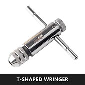 cheap Drill Bit Set-Adjustable Silver T-Handle Ratchet Tap Holder Wrench with 5pcs M3-M8  Machine Screw Thread Metric Plug T-shaped Tap