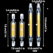 olcso LED-es fénycsövek-1db 118mm 78mm 10w led j-típusú izzó 1000lm r7s t1 cob gyöngyök 100w halogén megfelelő meleg hideg fehér 360°-os sugárzási szög 110-240V