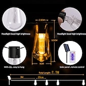 お買い得  太陽光発電-エレガントなウェディングパーティーレセプション 5m 20LED ソーラーグローブストリングライト、リモコン付き、レトロ G50 電球、IP65 防水、屋外ガーデンパーティー、ホリデーホームデコレーション