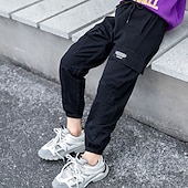 cheap Bottoms-Back to School Girls' 3D Solid Color Pants Summer Spring Fall Active Cargo Kid's Teen School Outdoor Daily