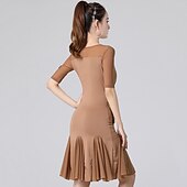 abordables Tenues de danse latine-danse latine danse salsa latine robe ceinture / ruban femme performance vêtements de tous les jours manches courtes cristal coton basique