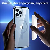 رخيصةأون جرابات آيفون-حافظة هاتف لجهاز iPhone 16 iPhone 15 Pro Max Plus iPhone 14 13 12 Pro Max Mini مع دعم Magsafe شحن لاسلكي مضاد للصدمات معدني