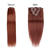 abordables Extensions à Clips-A Clipser Extensions de cheveux Cheveux Naturel humain 8 pièces Pack Droit Couleur naturelle Extensions de cheveux