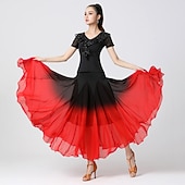 economico Abbigliamento da Pratica-Balli da sala Abbigliamento sportivo Gonne Con ruche Colore Puro A fantasia Per donna Addestramento Prestazioni Manica corta Alto Chiffon Poliestere