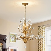 cheap Chandeliers-Crystal Chandelier Retro 4 Heard 8 Heard Chandeliers K9 Transparent Crystal Chandelier Ceiling Lamp Living Room Bedroom Dining Room Porch Corridor