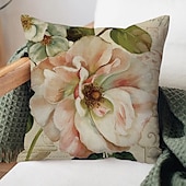 baratos estilo floral e plantas-capa de almofada lateral dupla floral 4 unidades quadradas decorativas macias capa de almofada capa de almofada fronha para sala de estar do quarto almofada interior lavável à máquina de qualidade