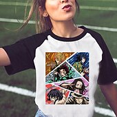 olcso Rajzfilm- és filmfigura grafika-Kamado Nezuko Kamado Tanjiro Póló Anime Rajzfilmfigura Állat minta 3D Grafikus Utcai stílus Kompatibilitás Páros Férfi Női Felnőttek Tini 3D nyomtatás