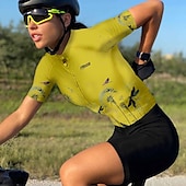 billige Dametrøyer-Dame Sykkeltrøyer Grafisk Mønstret Blomster botanikk Kortermet Sykkel Jersey Topper med 3 baklommer Fjellsykling Veisykling Fort Tørring Hurtigtørkende Myk Refleksbånd sport Hvit Gul Rosa Klær