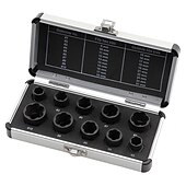 cheap Drill Bit Set-10Pcs Socket Set Nut Screw Remover Adopter Damaged Nut Bolt 9-19MM Car Extractor Threading Tool Box Electric Drill Accessories