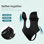 cheap Shapewear-Women's Invishaper-Plunge Backless Bra Shaper Bra Bodysuits Seamless ThongWomen's Deep V-Neck Clear Strap for Parties Dresses