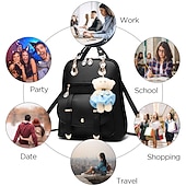 ieftine Genți de cărți-posetă rucsac pentru femei genți de umăr din piele de capacitate mare mini rucsac drăguț pentru fete, negru, cadou înapoi la școală