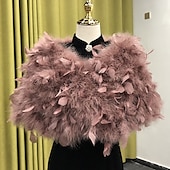 voordelige Bontstola&#039;s-Witte Nepbont Wraps Sjaals Bolero Bruid Wraps Dames Elegante  Luxueuze Houd Warm Mouwloze Nepbont Bruiloft Wraps Met Veren  Bont Voor Formele Winterjurk om indruk te maken