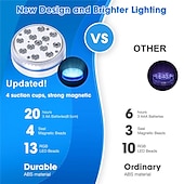 economico Luci subacquee-Submersible lights 13 leds pool pond light rgb with remote underwater night light ip68 magnet bright lamp for pond aquarium new 2022